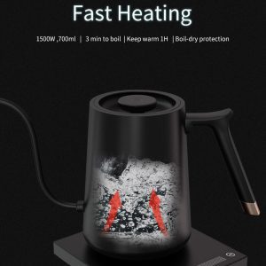 TIME MORE Fish Electric Pour over kettle Black/ Thin Spout