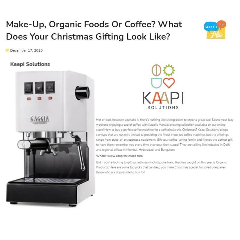 Best Coffee Machines For Offices - KAAPI SOLUTIONS INDIA OPC PVT. LTD.