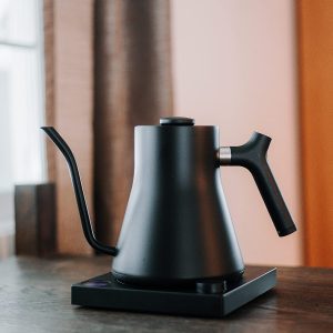 Fellow Stagg EKG Electric Kettle | Matte Black with Cherry Accents